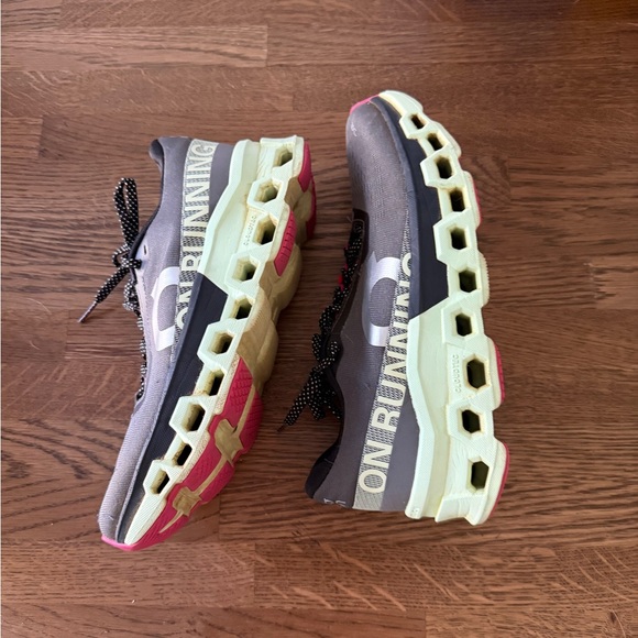 On Running Women's Gray and Pink Athletic Shoes - Picture 3 of 6